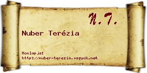 Nuber Terézia névjegykártya